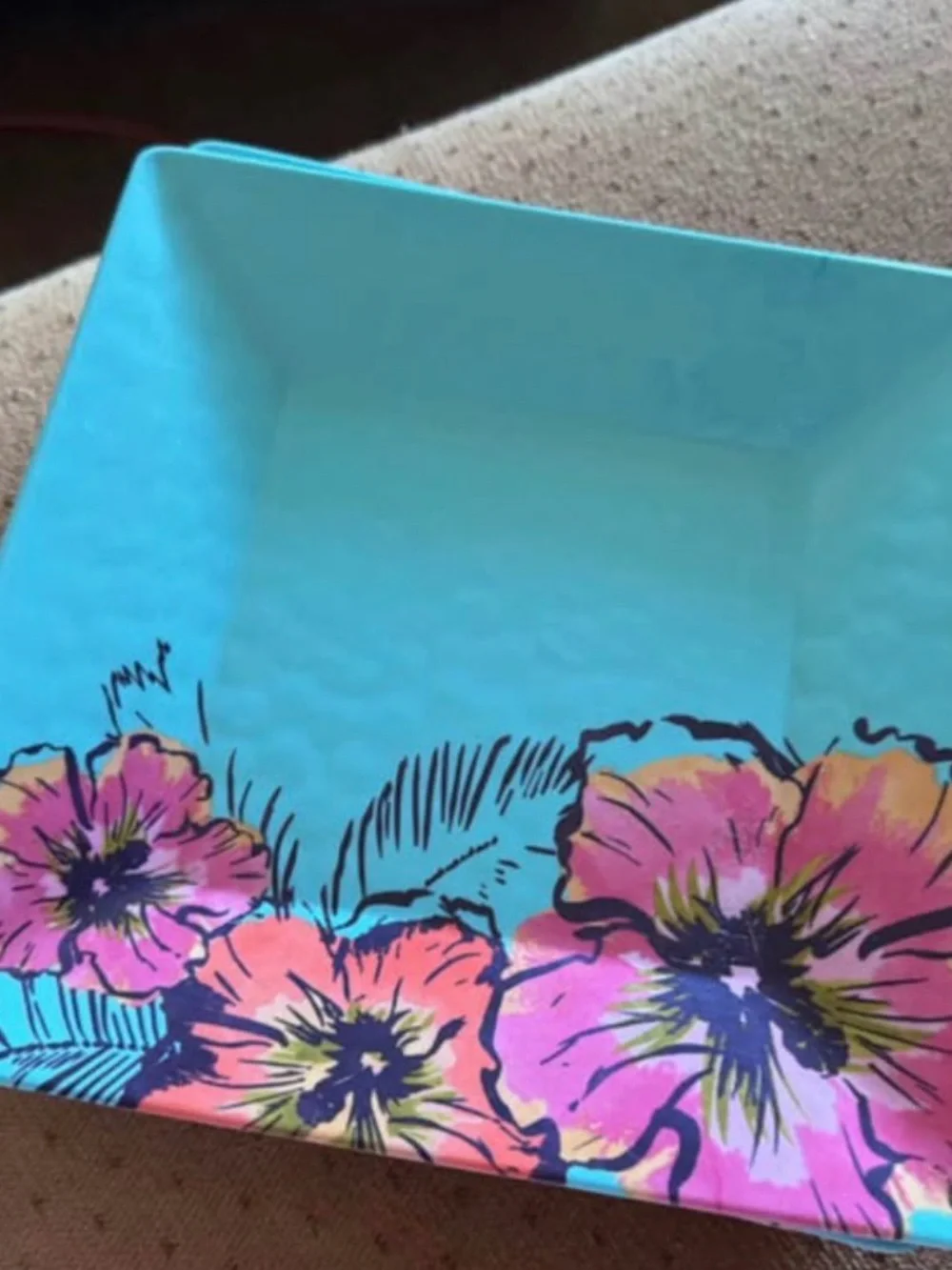 Floral Turquoise Decorative Tray plates - Brand